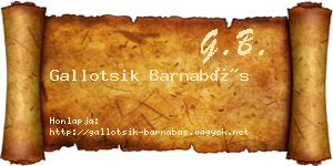 Gallotsik Barnabás névjegykártya